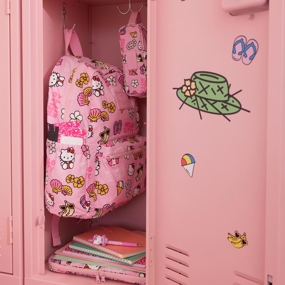 Hawaii Kawaii Icons Keep it Light Backpack in Black