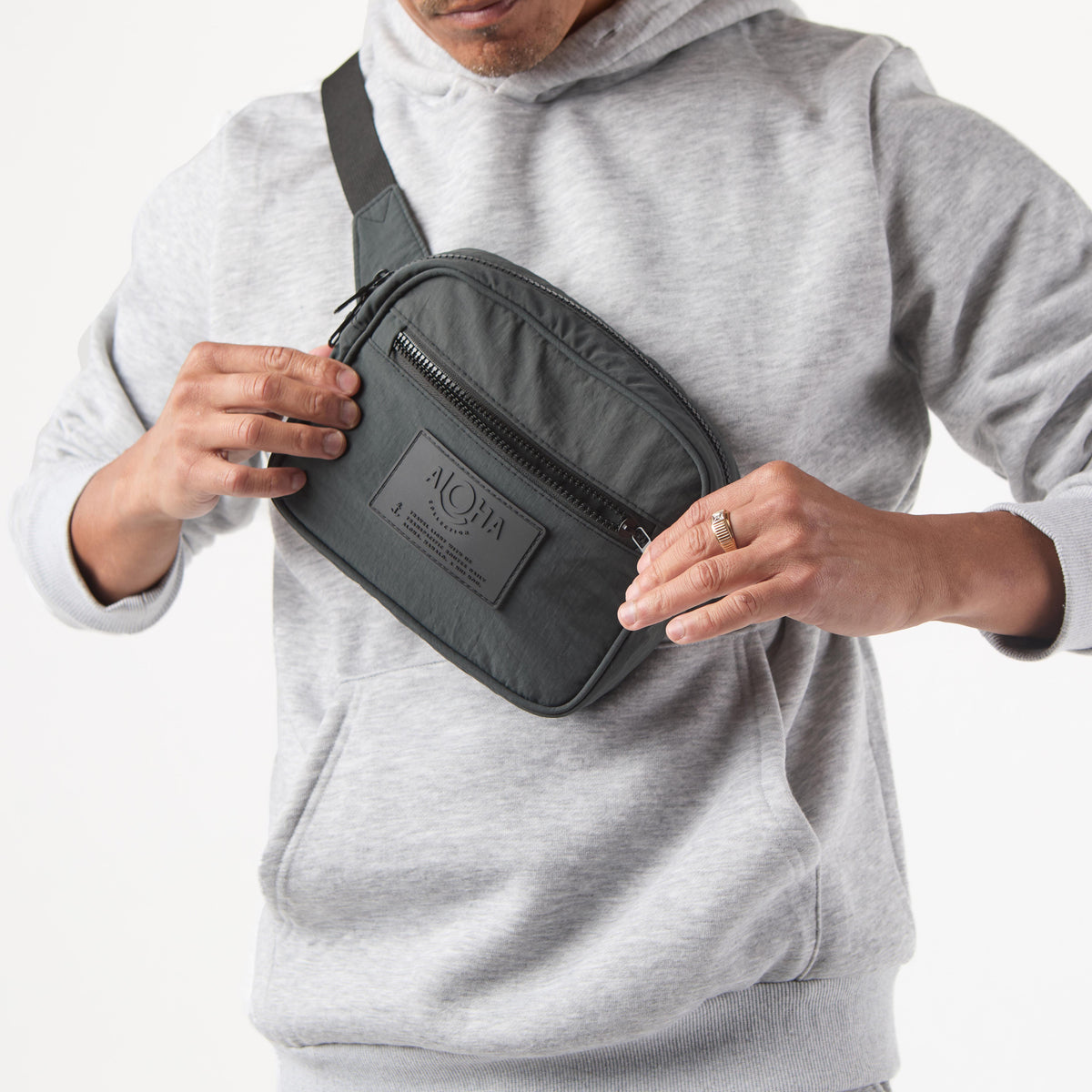 Holomua Keep It Light Hip Pack in Sand on Black