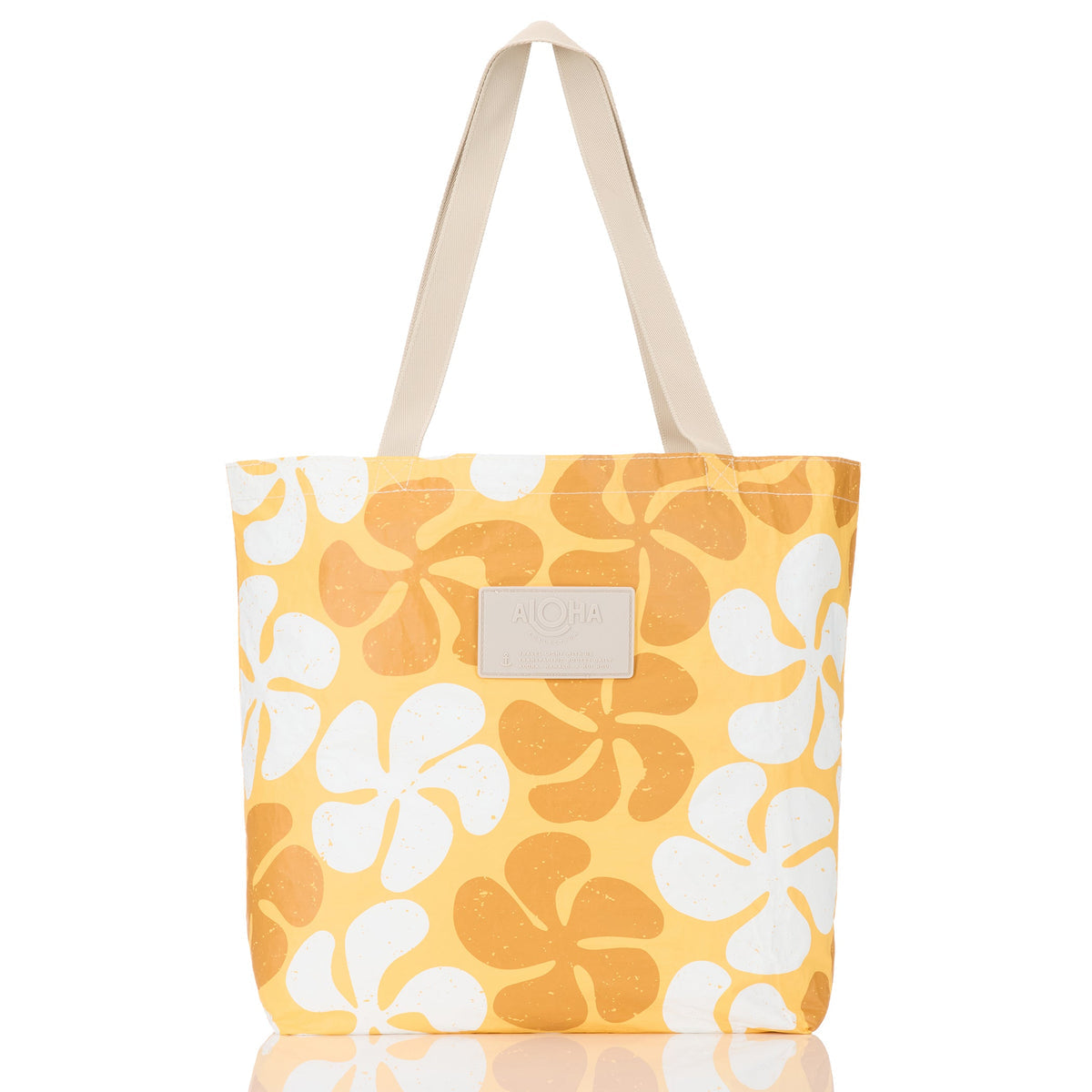 Funky Plumeria Reversible Tote in Honey