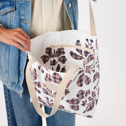 Palaka Fleur Reversible Tote in Neptune