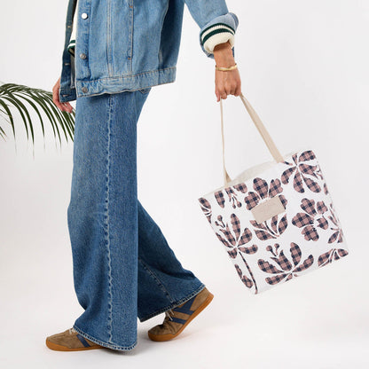 Palaka Fleur Reversible Tote in Neptune