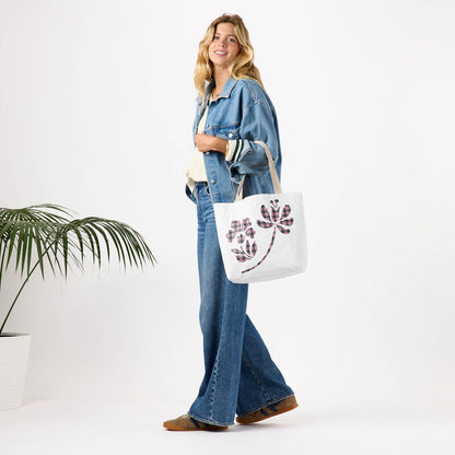 Palaka Fleur Reversible Tote in Neptune