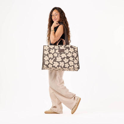 Puakenikeni Buds Carry It All Tote in Chocolate