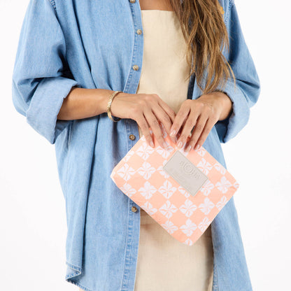 Pua Check Small Pouch in Peachy
