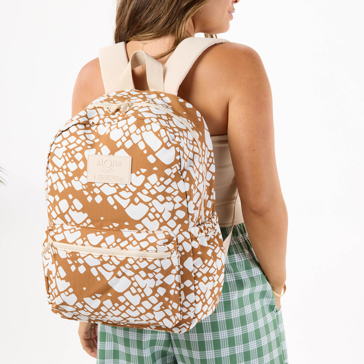 Textile Cone Keep It Light Backpack in Brown Sugar