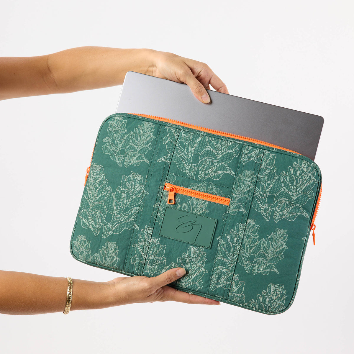 Leiha'a'akolea 16 Inch Keep It Light Laptop Case in Mauka by Sig Zane