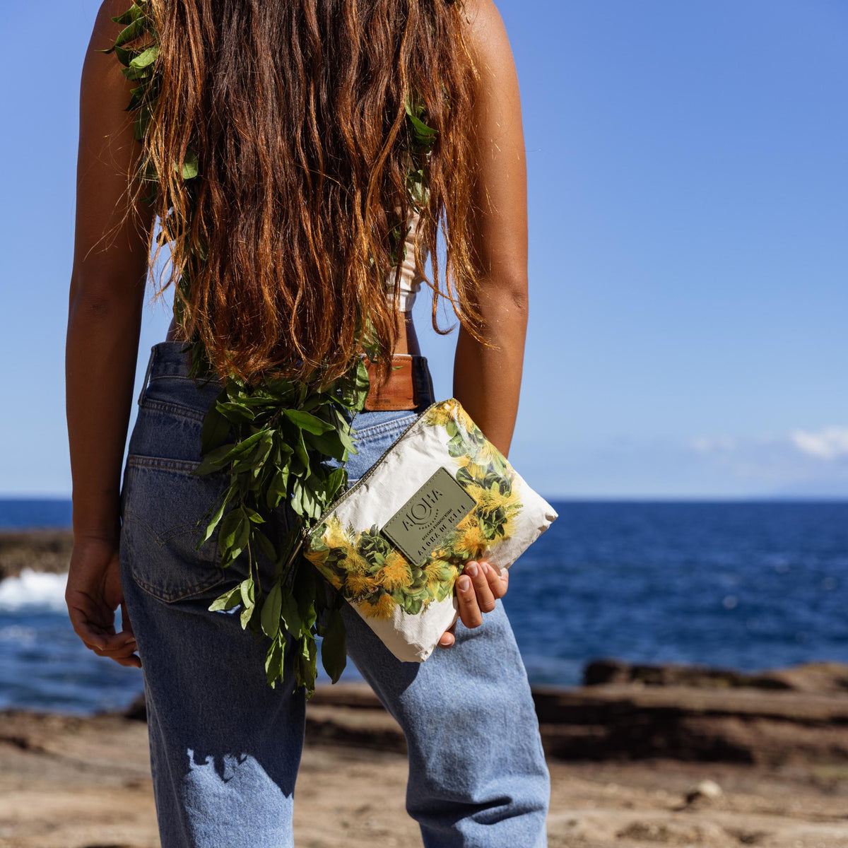 Lei Lehua Mamo Small Pouch in Lehua Mamo by Aloha De Mele