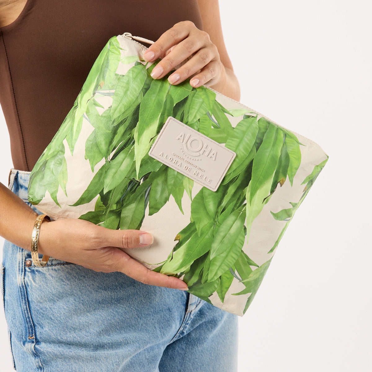 Lei Maile Mid Pouch in Maile by Aloha De Mele