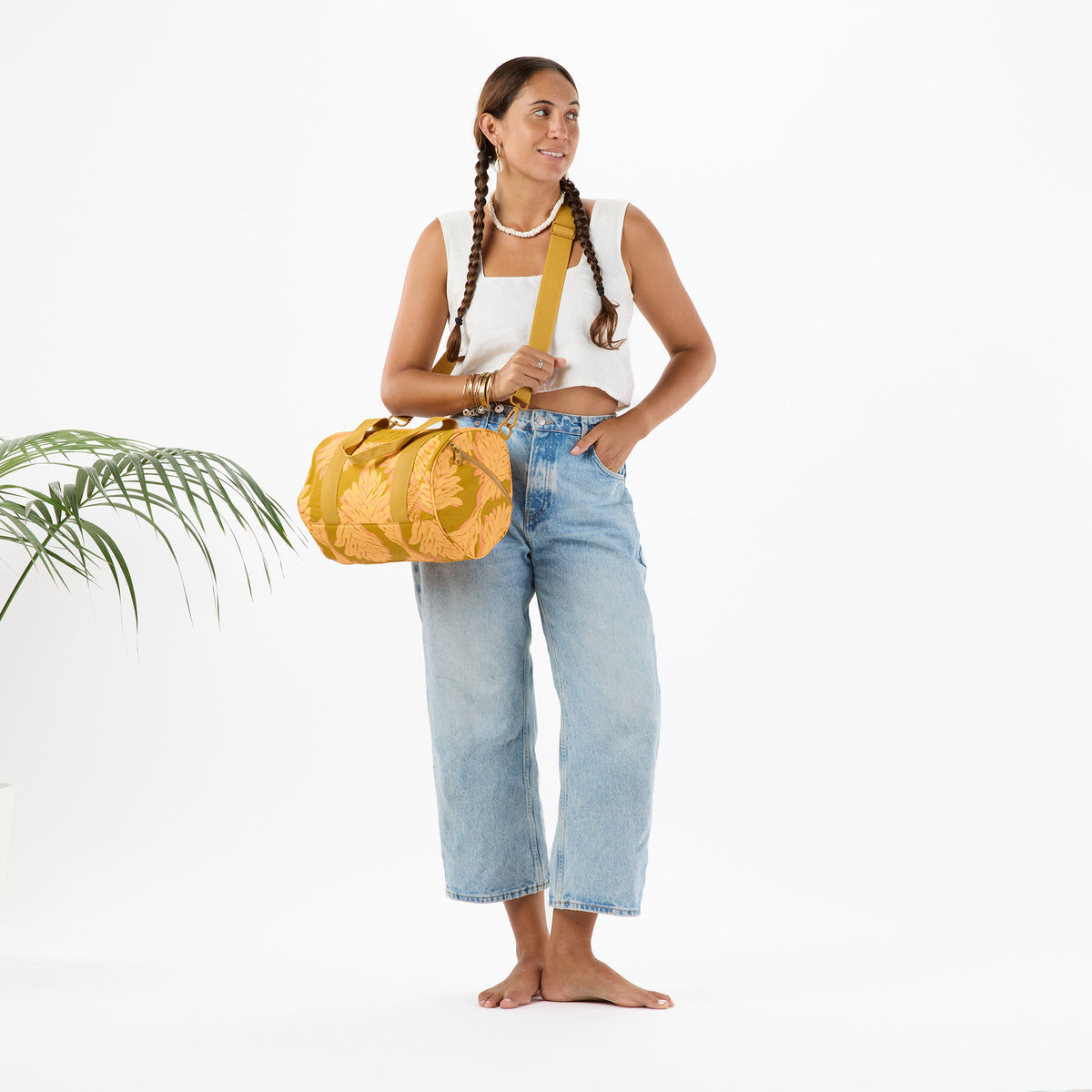 Uluwehi Keep It Light Stubby Duffle in Honey on Hot Mustard