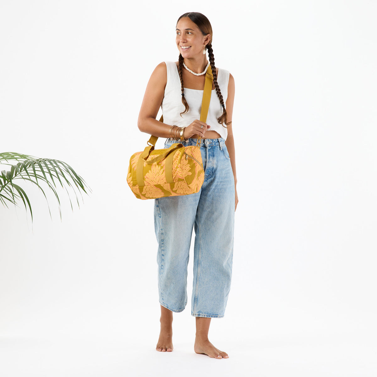 Uluwehi Keep It Light Stubby Duffle in Honey on Hot Mustard