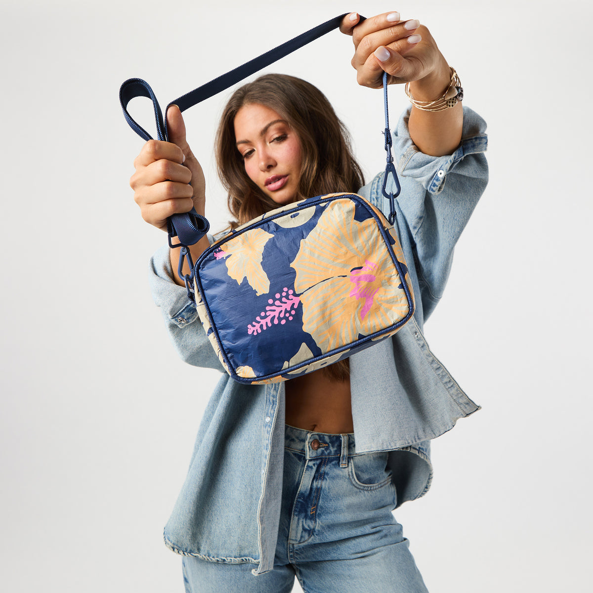 Shop Le Tour Pape'ete Crossbody Bag by Samudra in Navy Blue