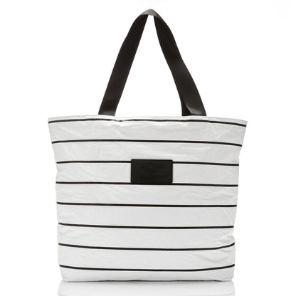 Pinstripe Day Tripper in Black on White