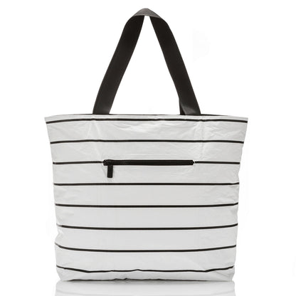 Pinstripe Day Tripper in Black on White