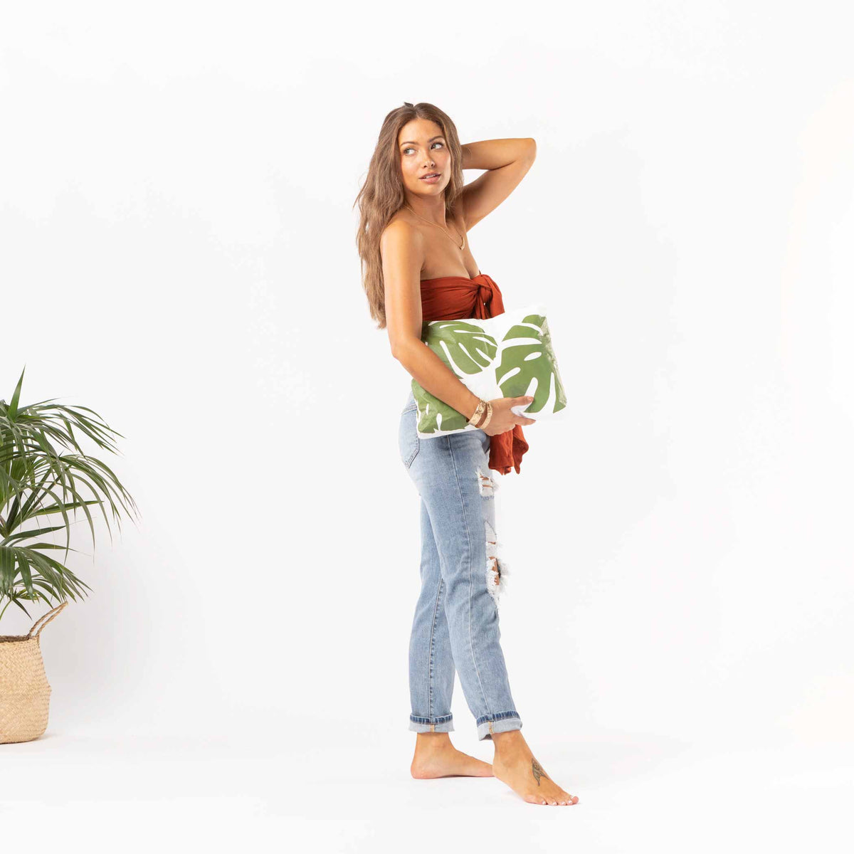 MAX Monstera Pouch in Seaweed