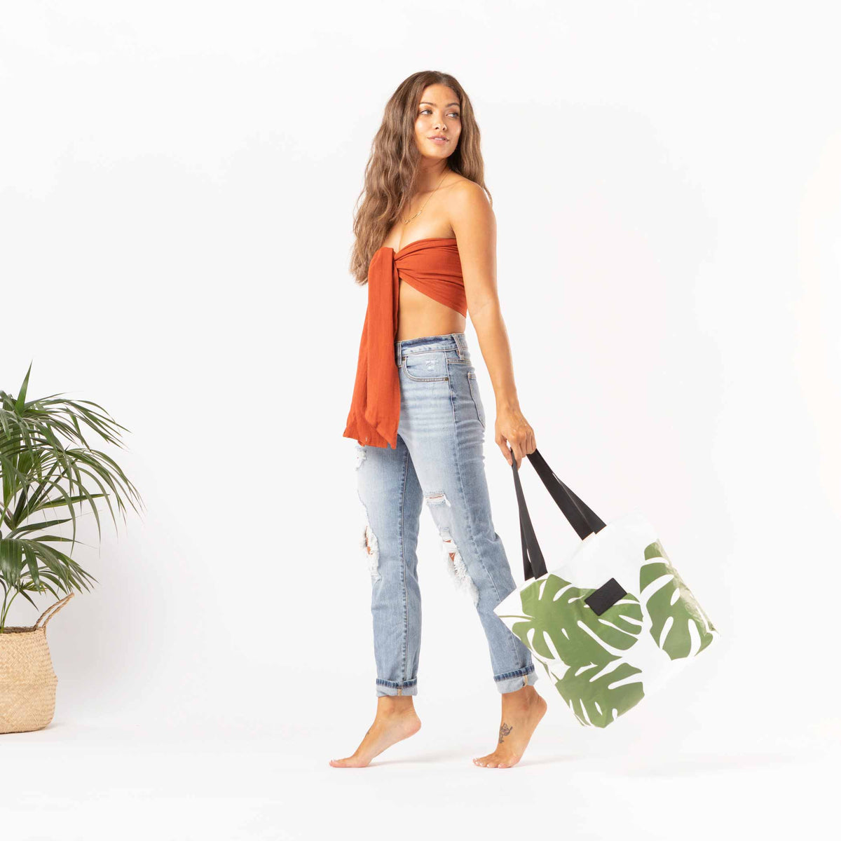 Shop Monstera Day Tripper Tote in Seaweed