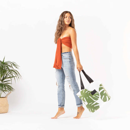 Shop Monstera Day Tripper Tote in Seaweed