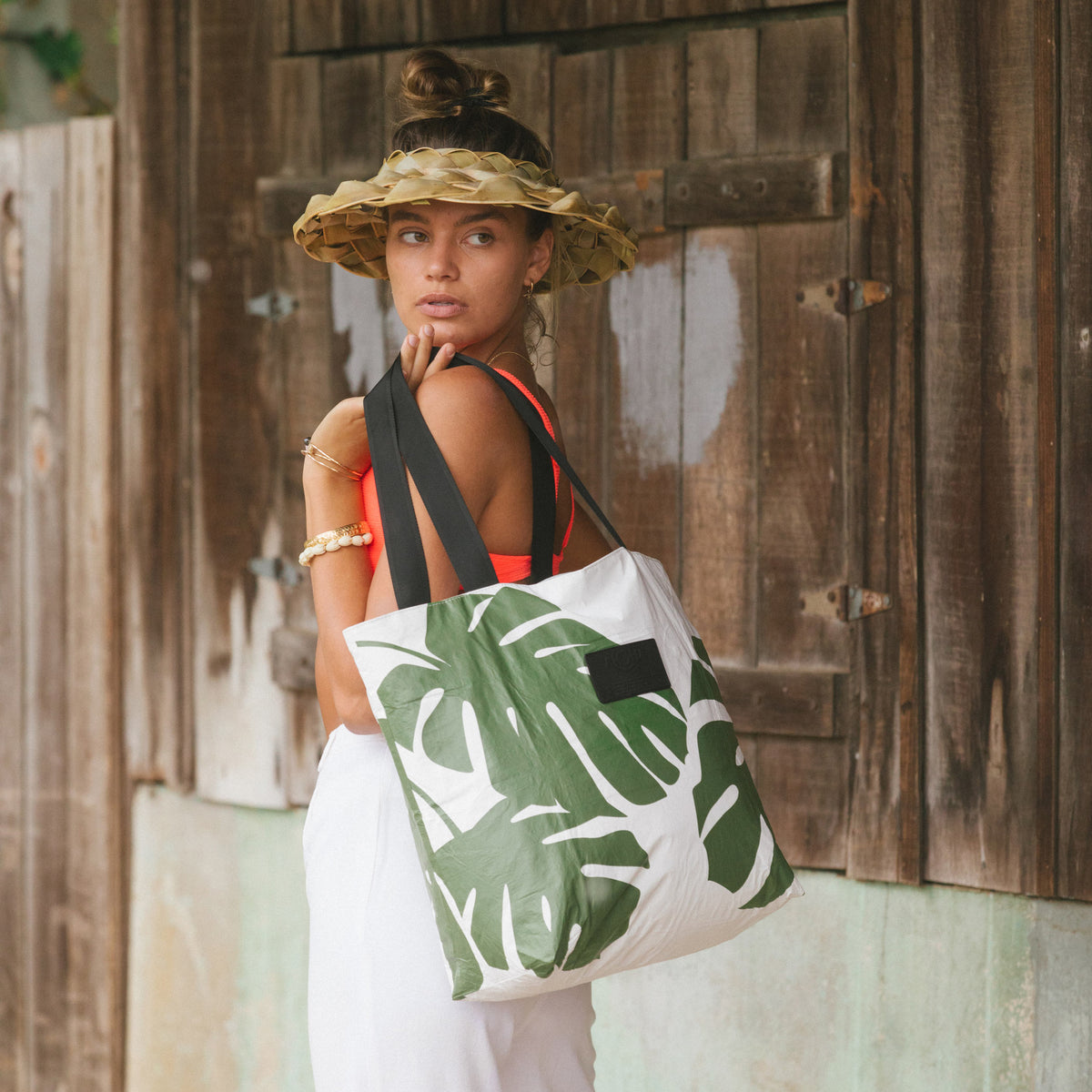 Shop Monstera Day Tripper Tote in Seaweed