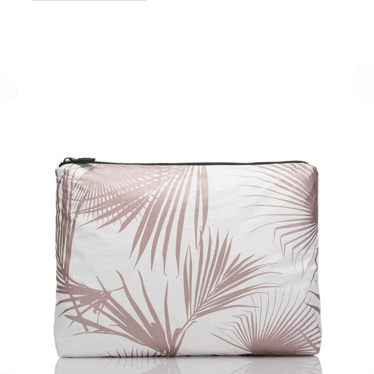 Mid Day Palms Pouch in Rose Gold
