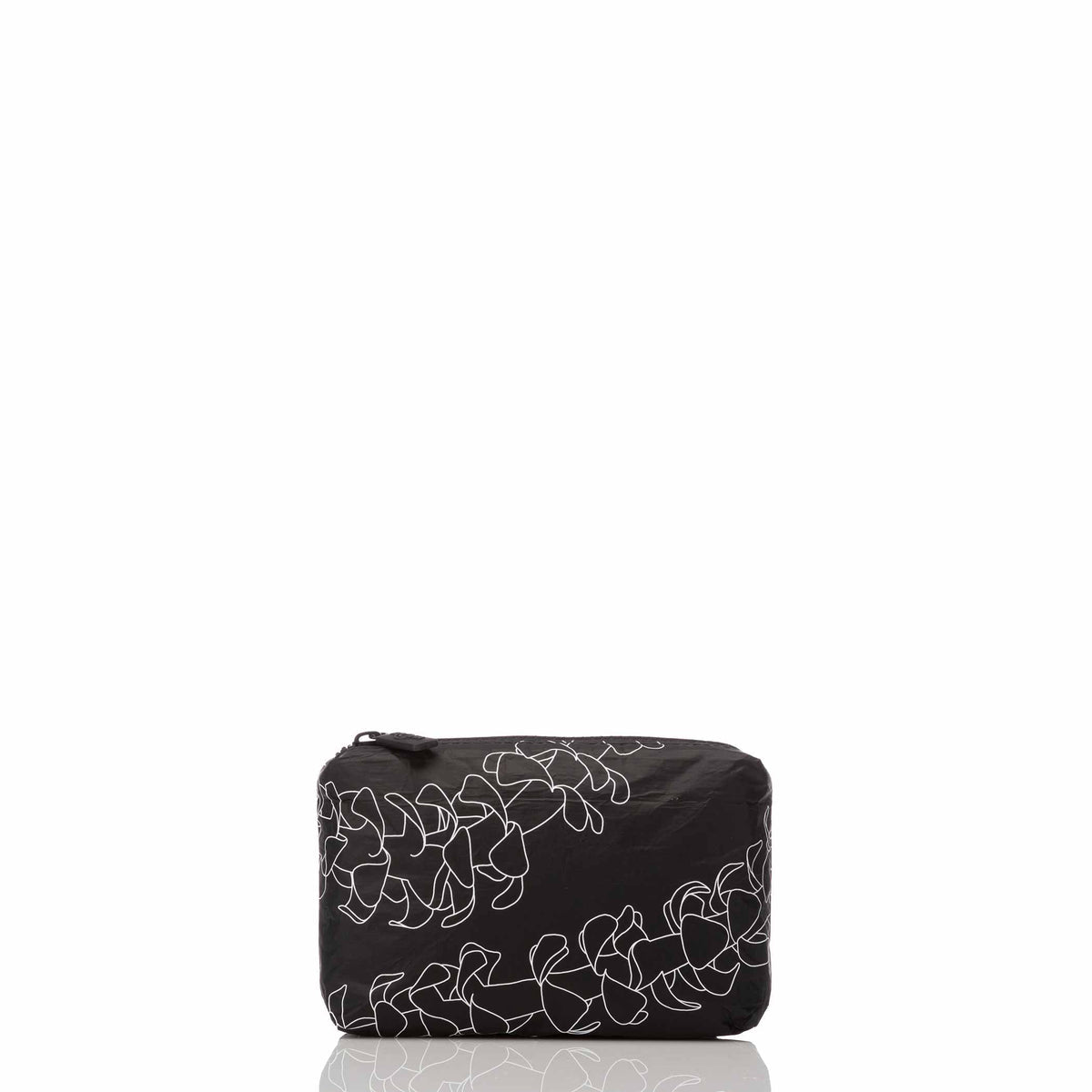 Mini Puakenikeni Pouch in White on Black