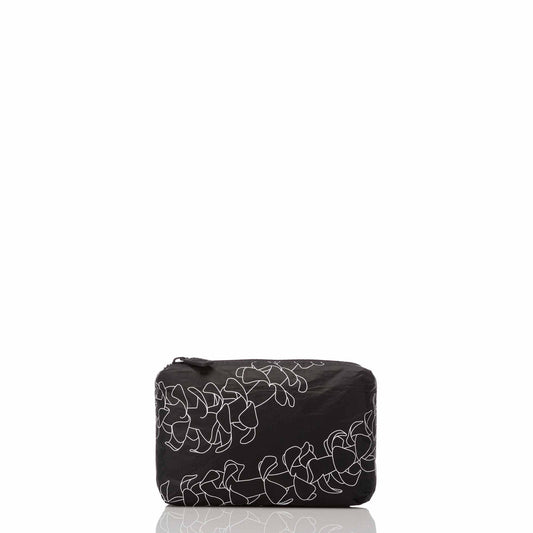 Mini Puakenikeni Pouch in White on Black