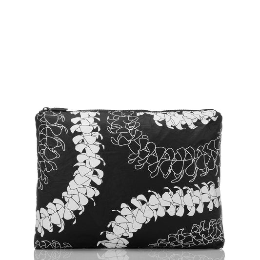 Mid Puakenikeni Pouch in White on Black