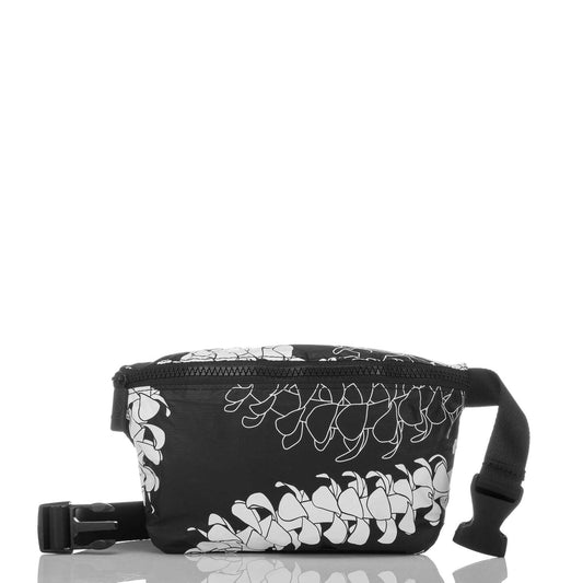 Puakenikeni Mini Hip Pack in White on Black