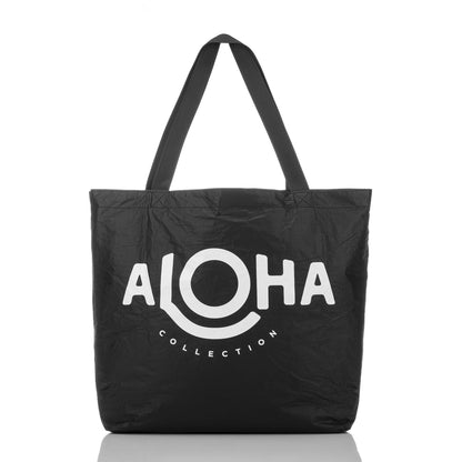 Puakenikeni Reversible Tote in White on Black