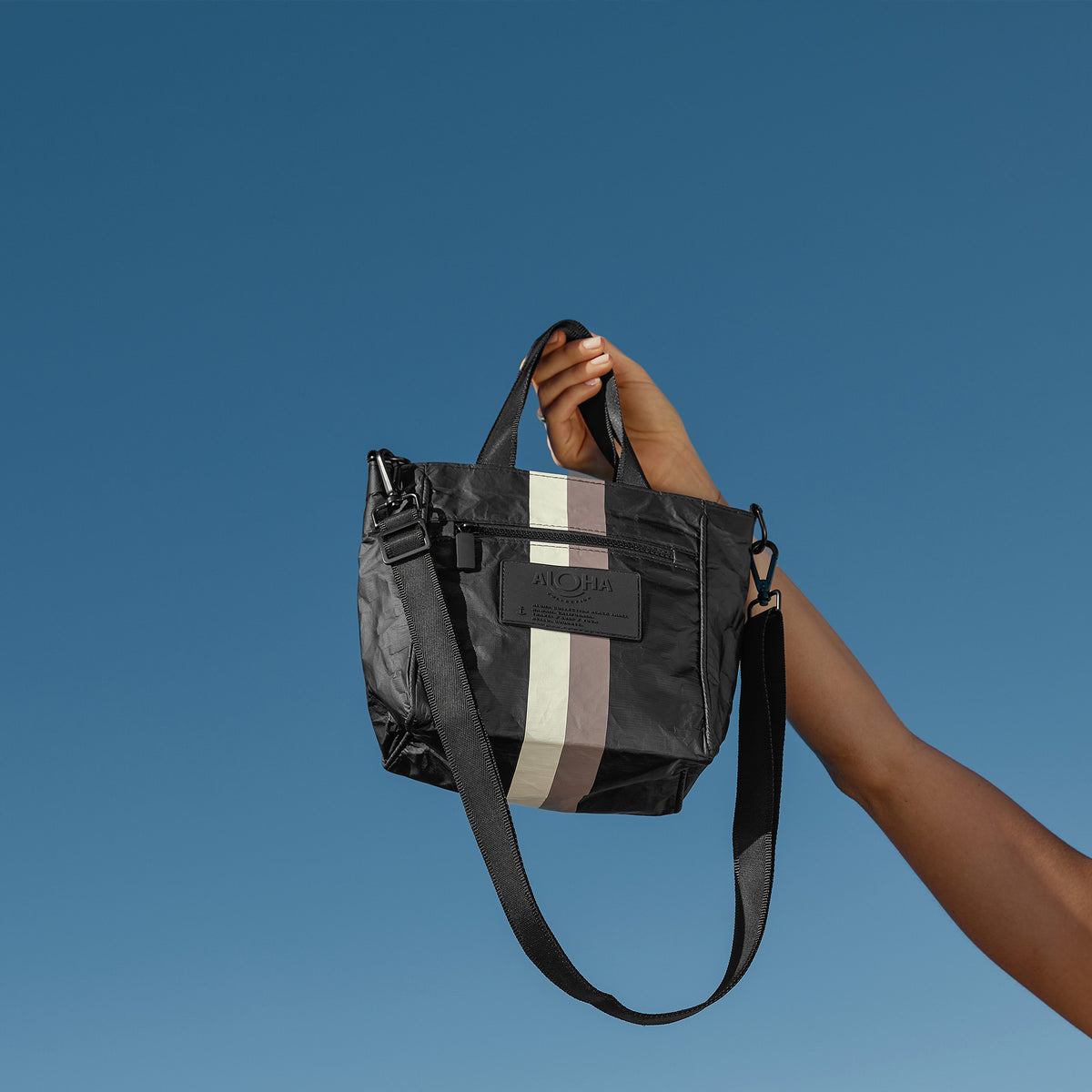 Buy Le Voyageur Caffe on Black Crossbody Bag with Zipper