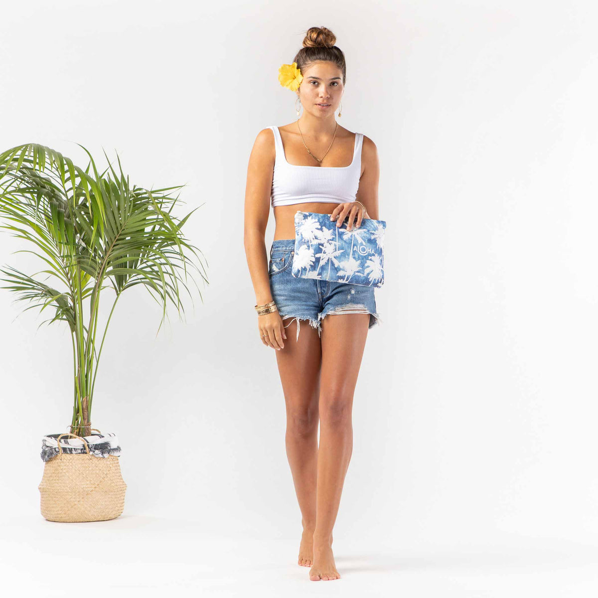 Mid Indigo Coco Palms Pouch