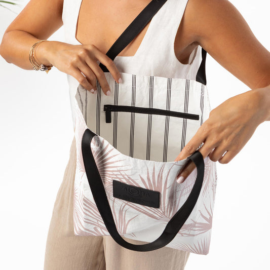 Day Palms Reversible Tote in Rose Gold