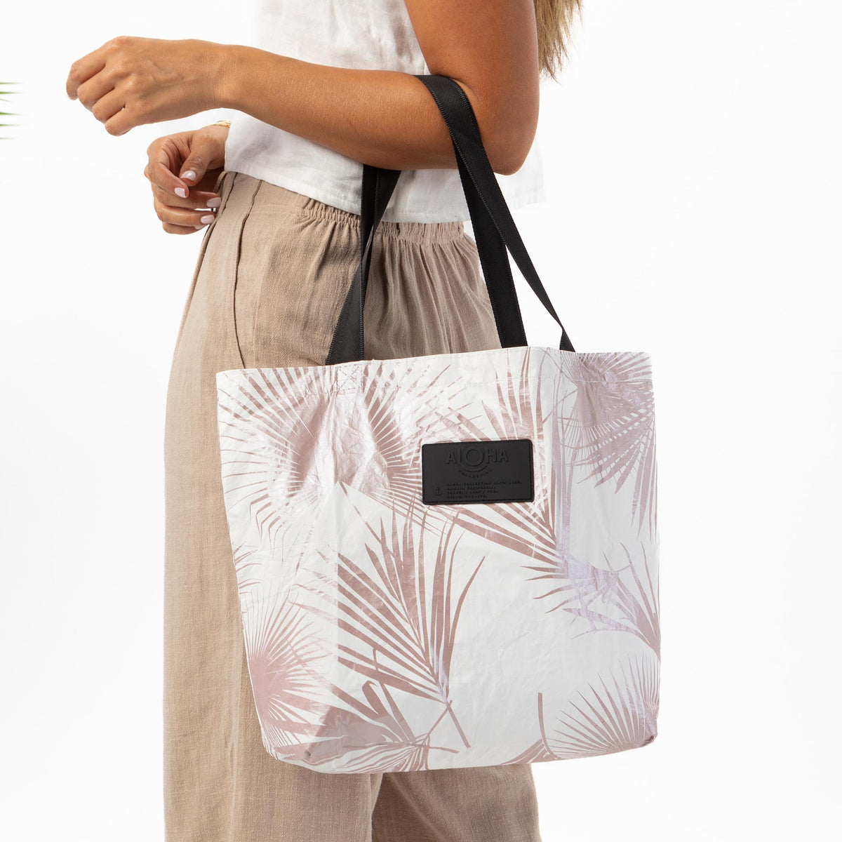 Day Palms Reversible Tote in Rose Gold