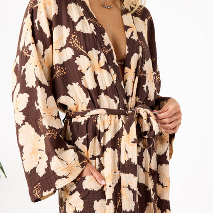 Taha'a Staycation Robe in Chocolate
