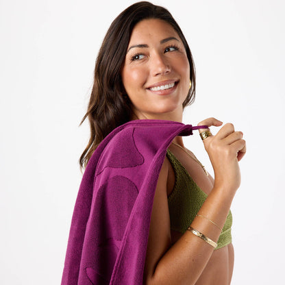 Applique Beach Towel in Plum