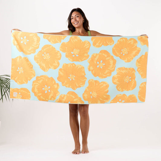 Pua Ilima Quick Dry Towel in Golden