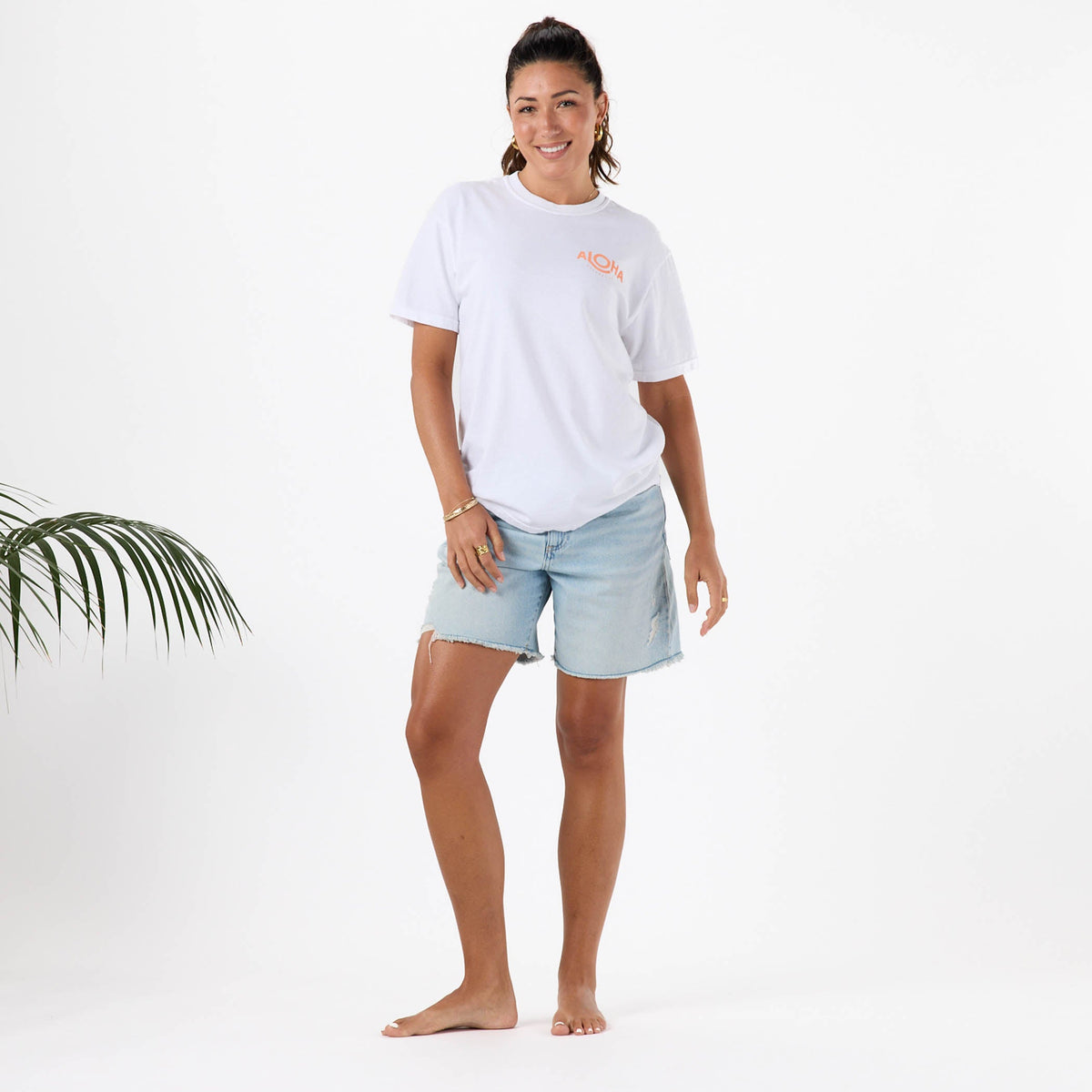 ALOHA Hana Hou Short Sleeve in White