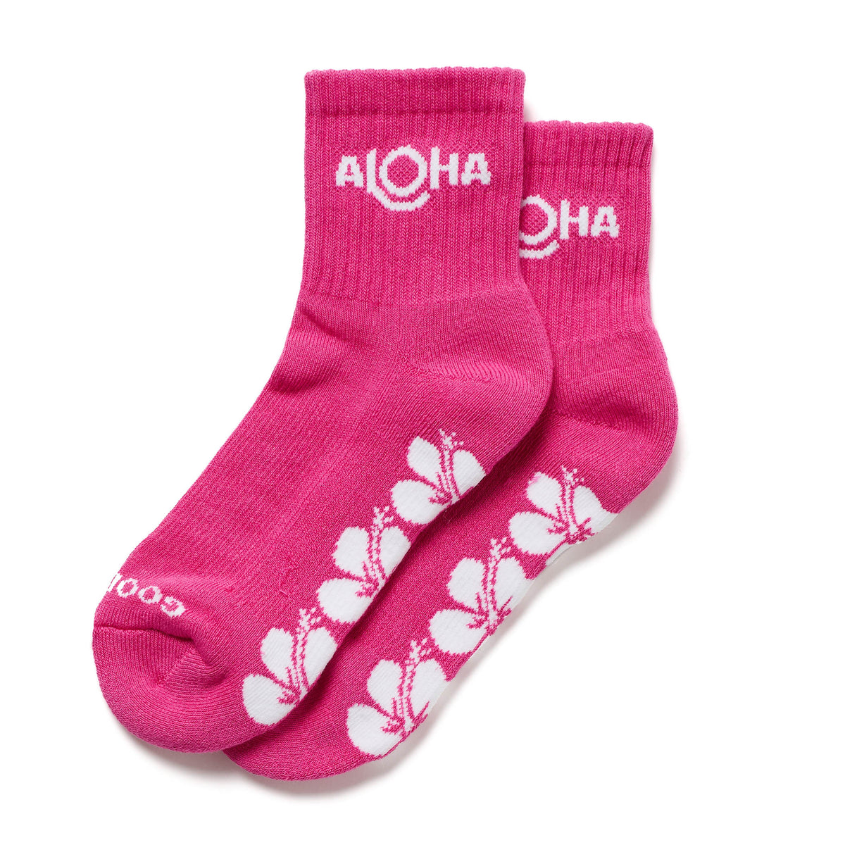 ALOHA Hana Hou Shortie Socks in Neon Pink