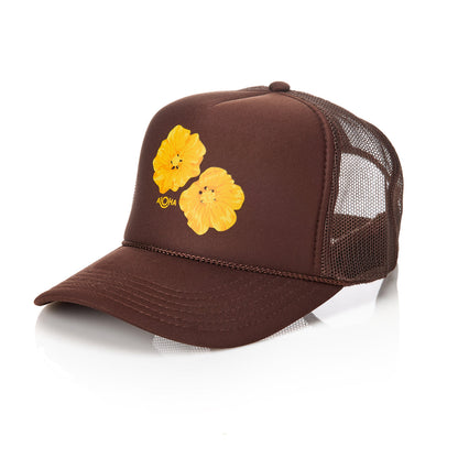 Pua Ilima Foam Trucker Hat in Coconut