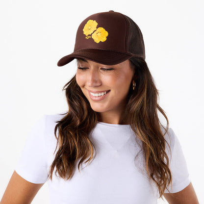 Pua Ilima Foam Trucker Hat in Coconut