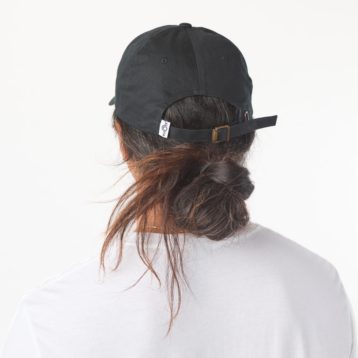 ALOHA Logo Dad Hat in Black