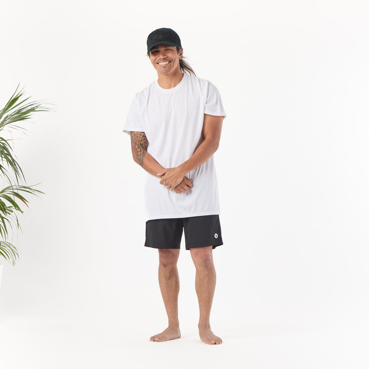 ALOHA Logo Dad Hat in Black