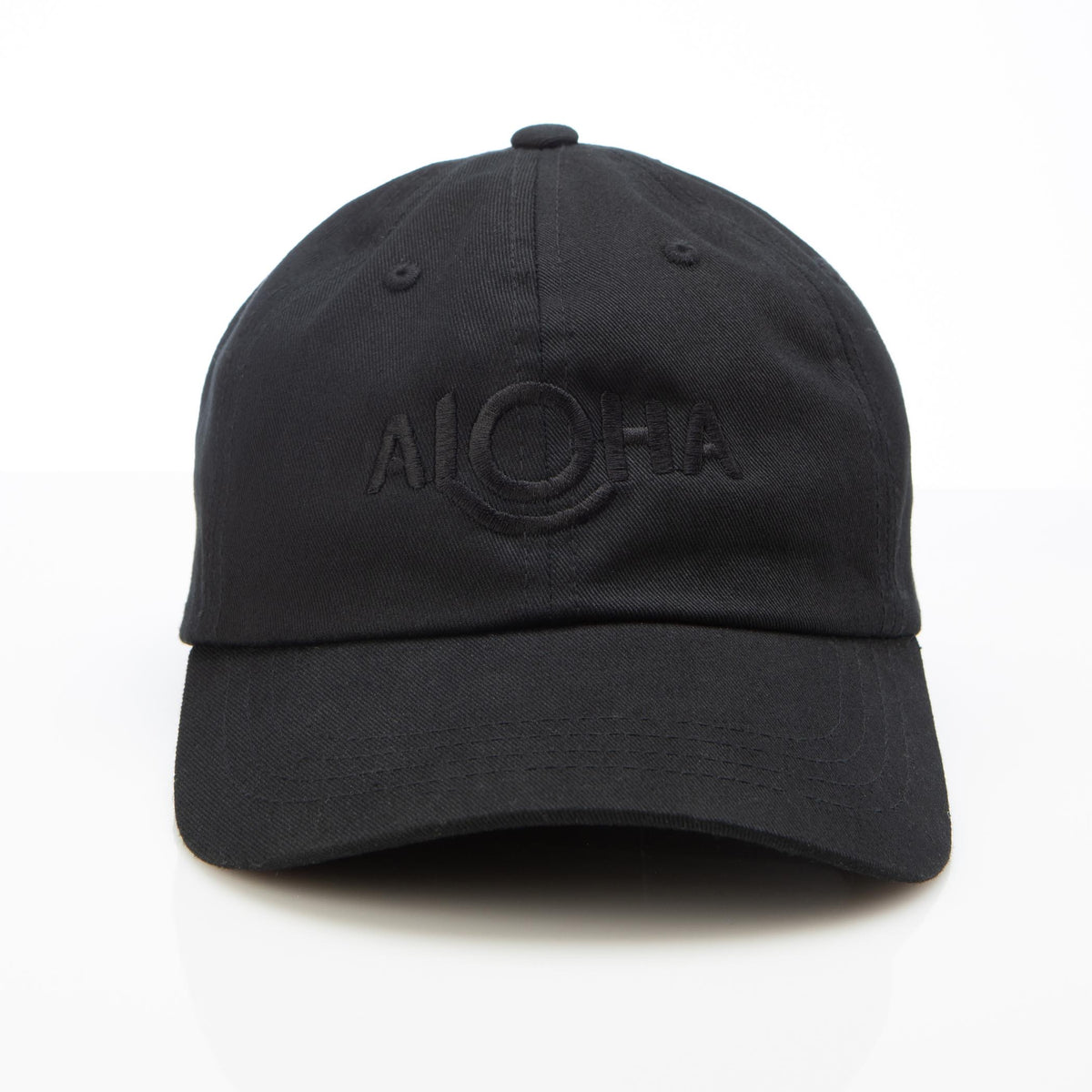 ALOHA Logo Dad Hat in Black