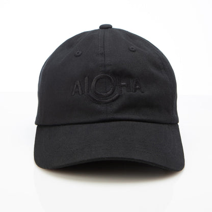 ALOHA Logo Dad Hat in Black