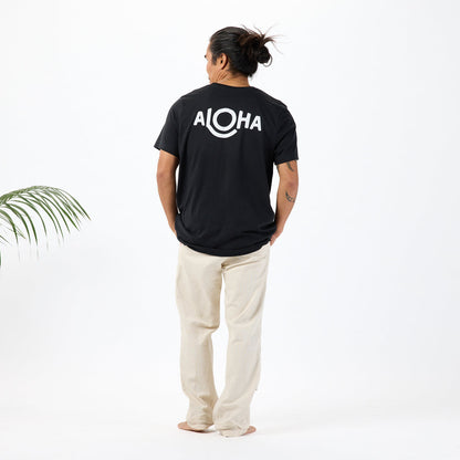 ALOHA Logo Tee in Vintage Black