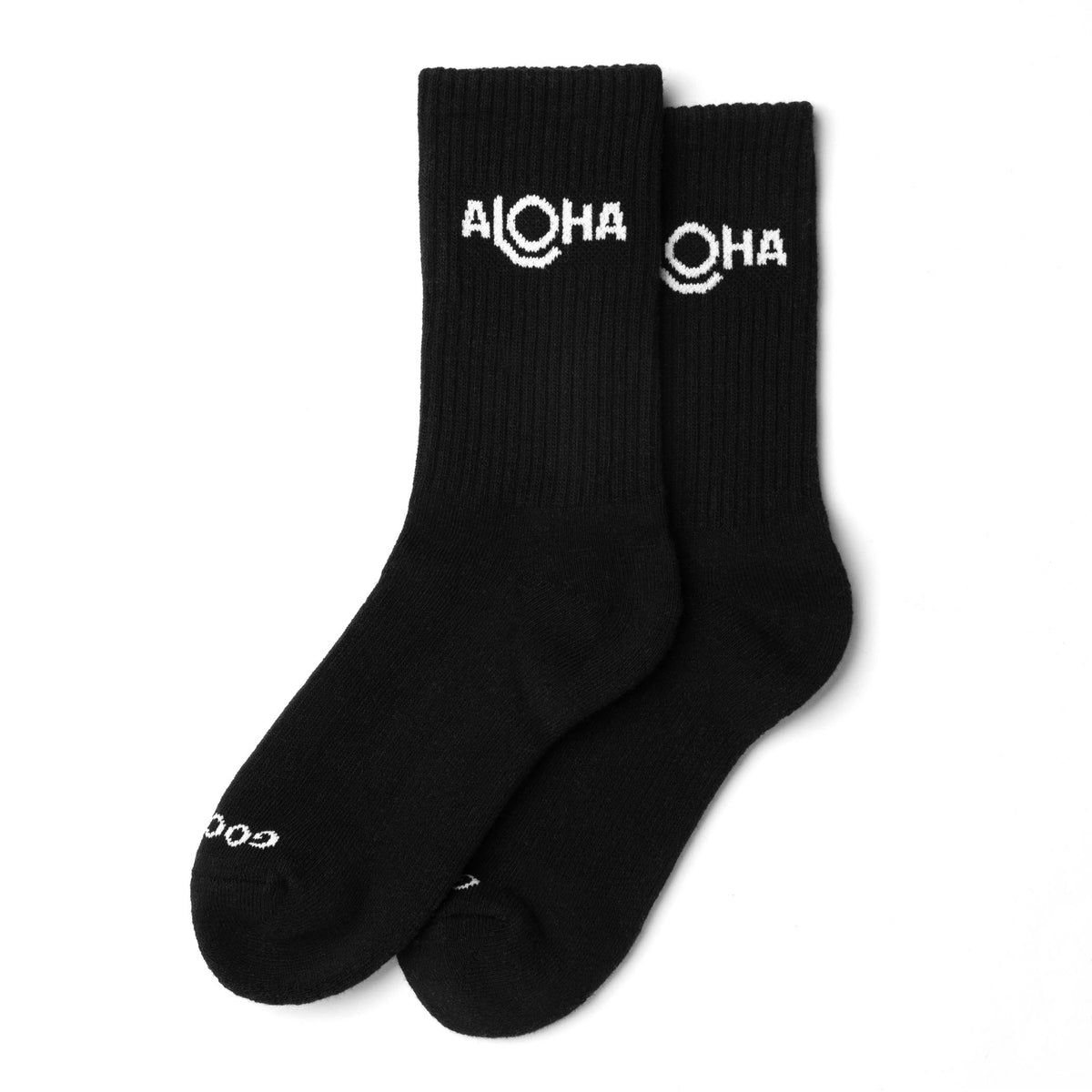 ALOHA Logo Crew Socks in Black