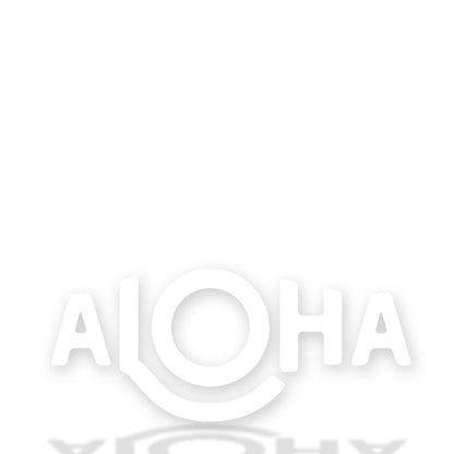 White ALOHA Decal Large