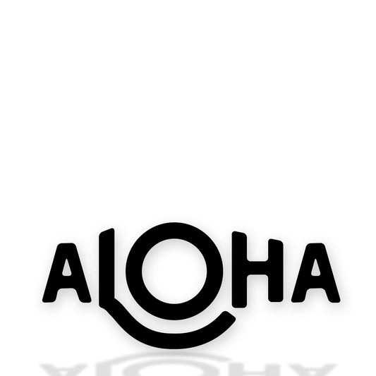 Black ALOHA Decal Large