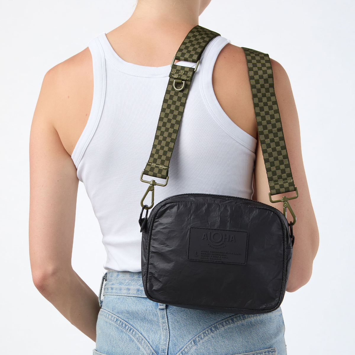 Petite Check Strap in Olive