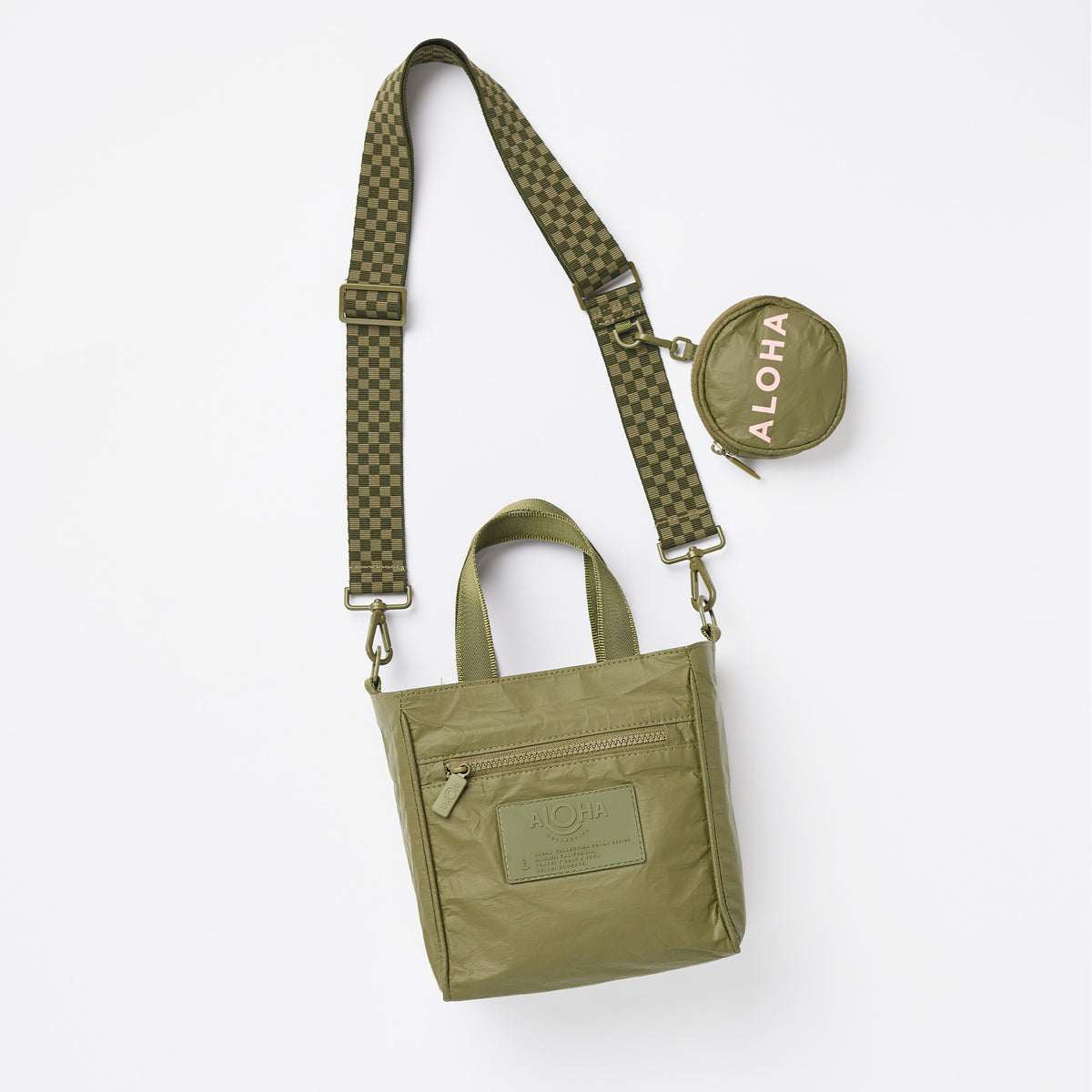 Petite Check Strap in Olive