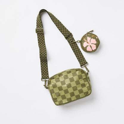 Petite Check Strap in Olive