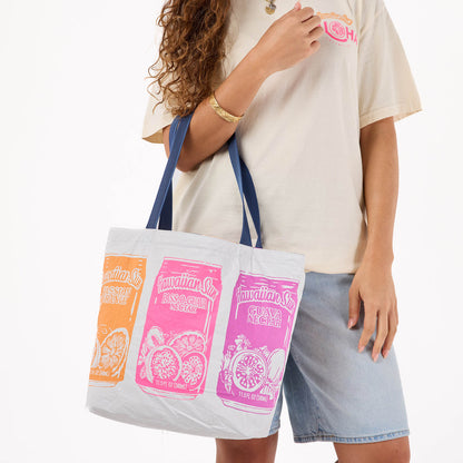 Summertime Reversible Tote in POG on Navy